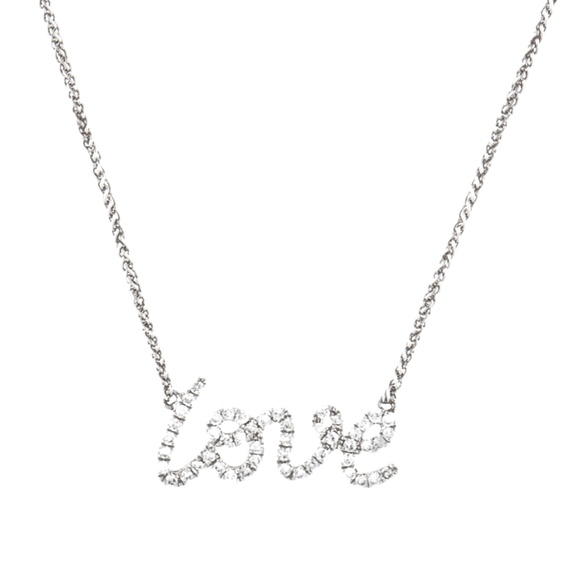 Love Pendant Necklace in 18K White Gold & Diamonds - Picture 1 of 4